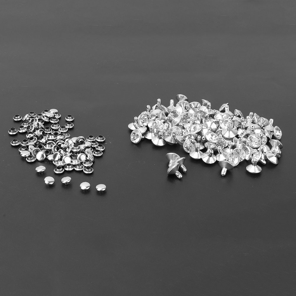 Cloth Crystal Inlay Rapid Rivets 12mm Spots Studs Cap For DIY Leather Craf KRI✈️