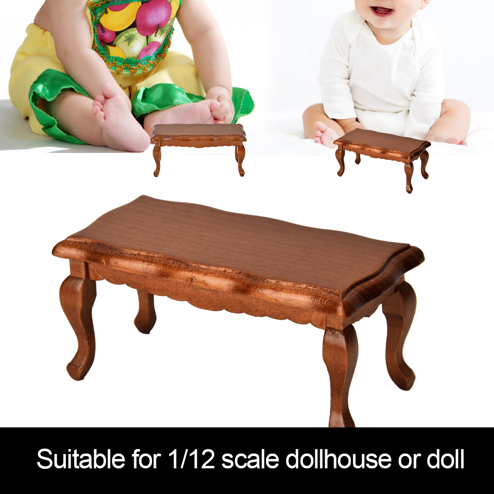 Miniature End Table Model Furniture For 1/12 Doll House Accessories (Brown KRI✈️