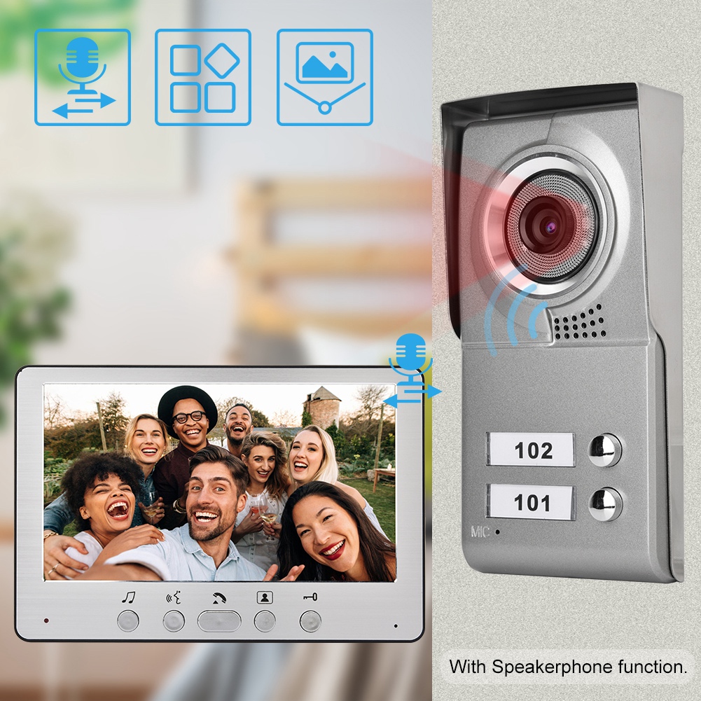 7inch Apartment 2 Units Wired Video Door Phone Visual Entry Intercom Syste KRI✈️