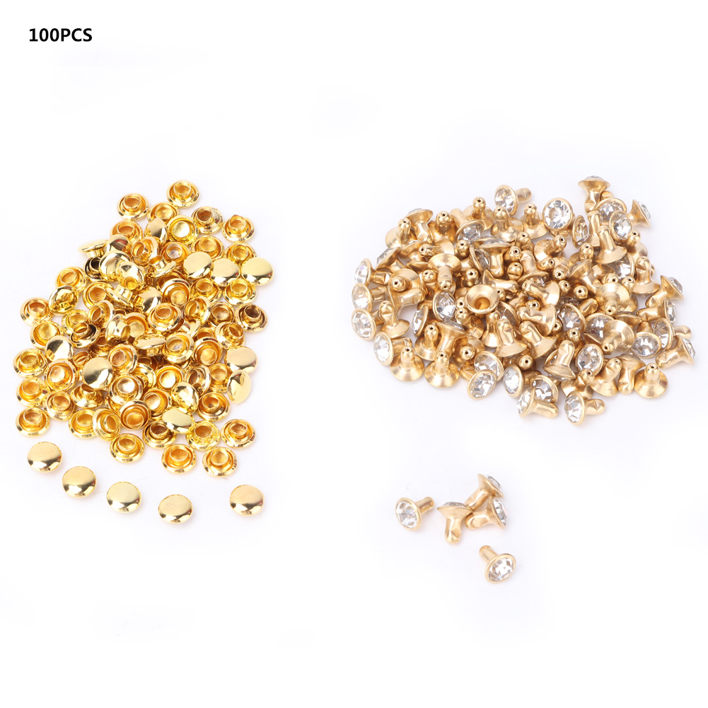 Cloth Crystal Inlay Rapid 7mm Rivets Spots Studs Cap For DIY Leather Craft KRI✈️