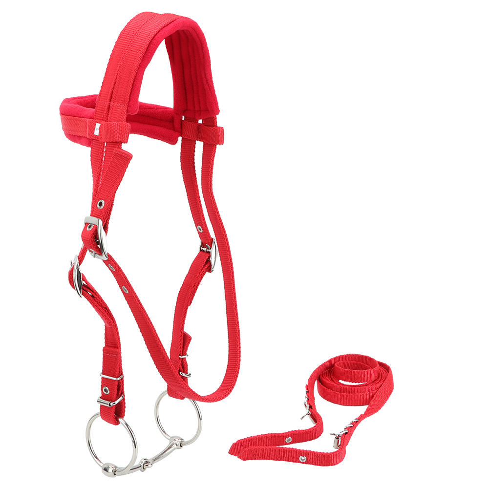 Red Adjustable Horse Bridle Rein Harness Headstalls Removable Snaffle With KRI✈️
