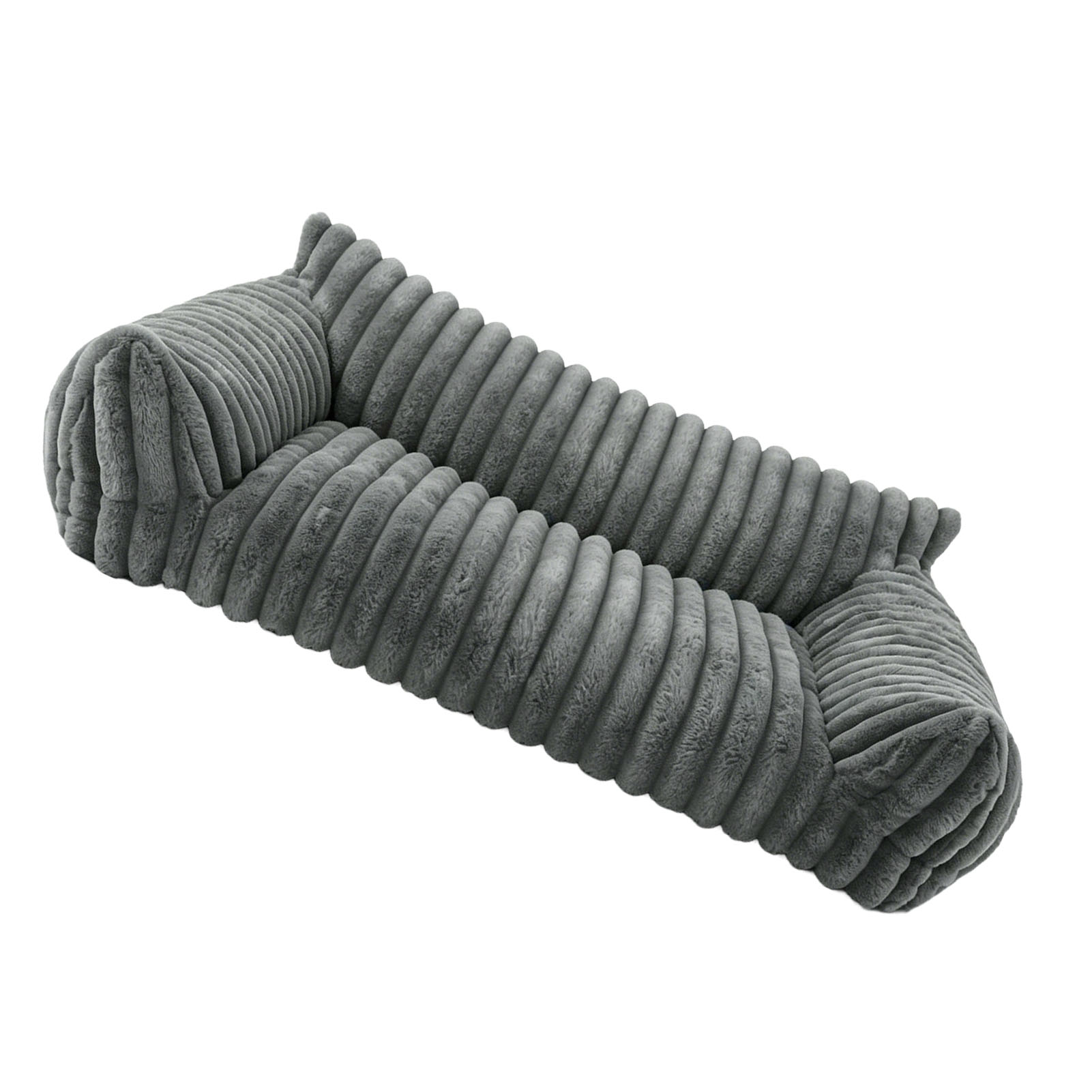 ↑Dog Couch Pet Sofa With Backrest Warm Soft Bed For Cats Small Dogs Gray XS