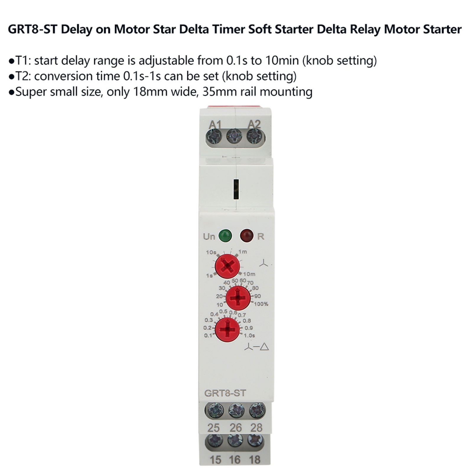 GRT8‑ST Delay On Motor Star Timer Soft Starter Relay Motor Sta KRI✈️
