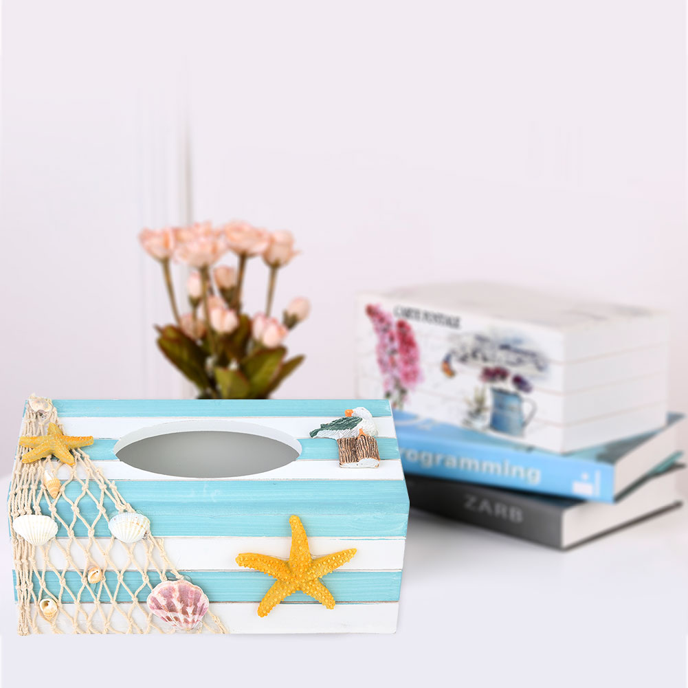 Mediterranean Wooden Tissue Box Restaurant Cafe Napkin Tray Home Decoratio KRI✈️