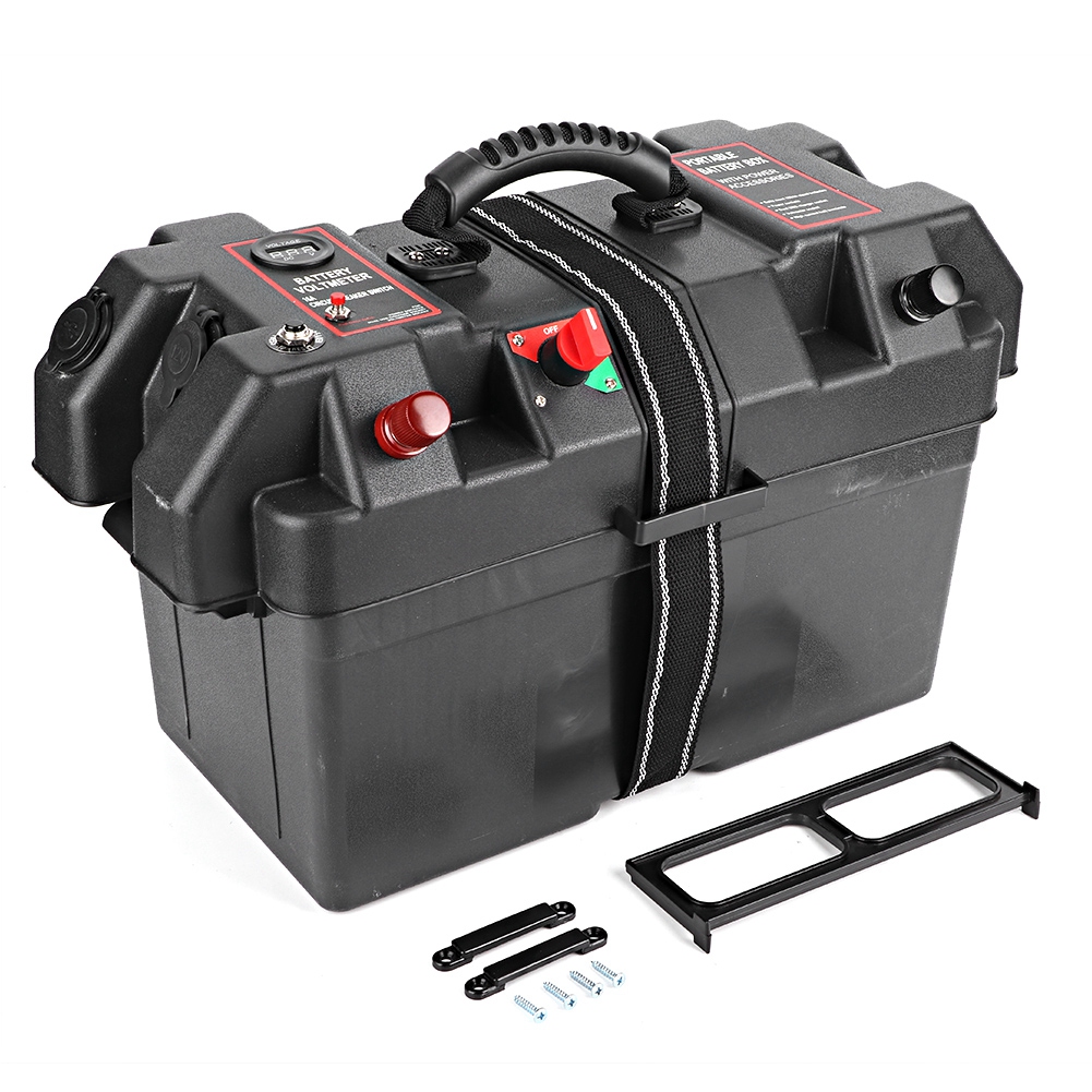 Plastic Trolling Motor Power Center Station Battery Box USB & 12V KRI✈️