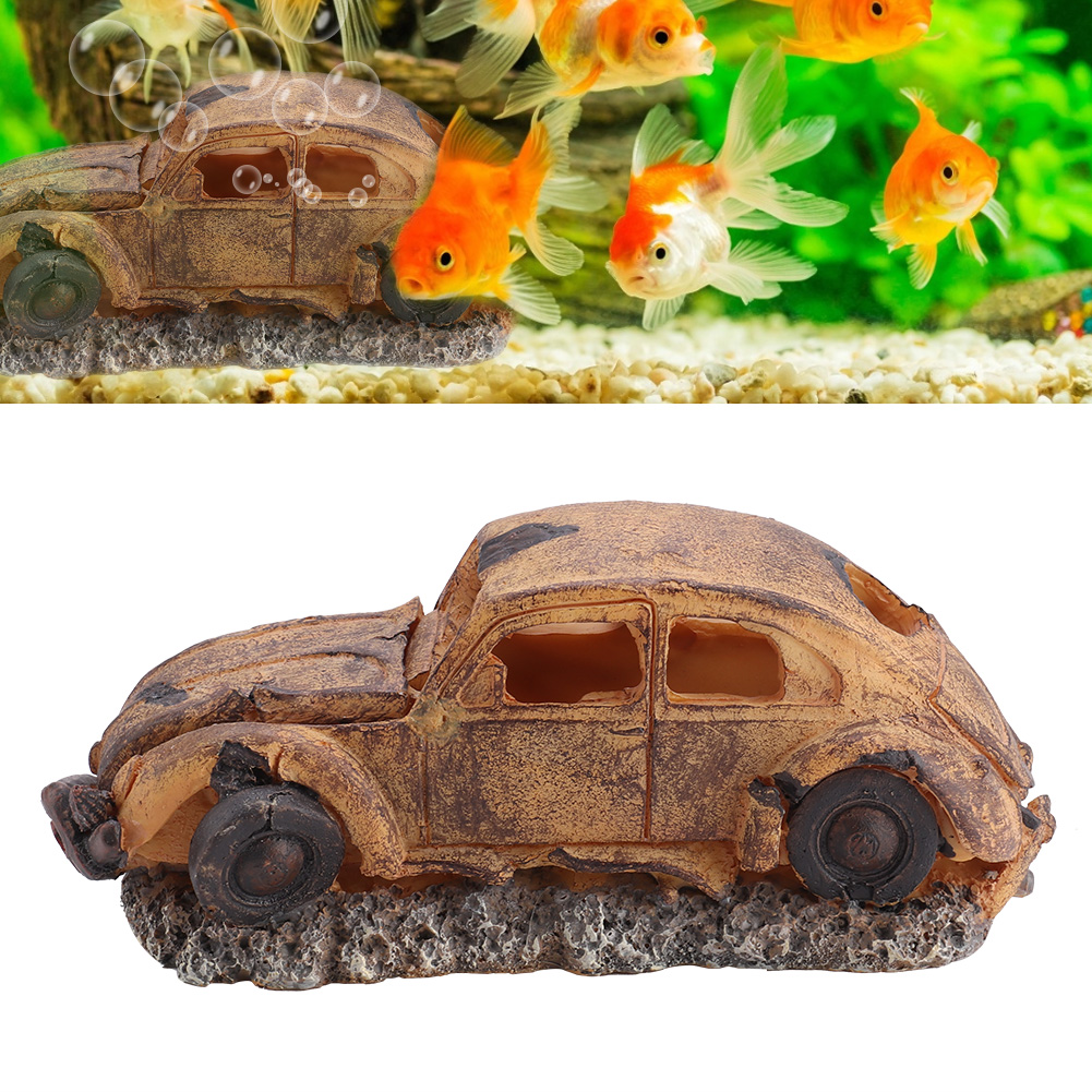 Aquarium Resin Decoration Imitation Car Air Bubble Stone Oxygen Pump Ornam KRI✈️