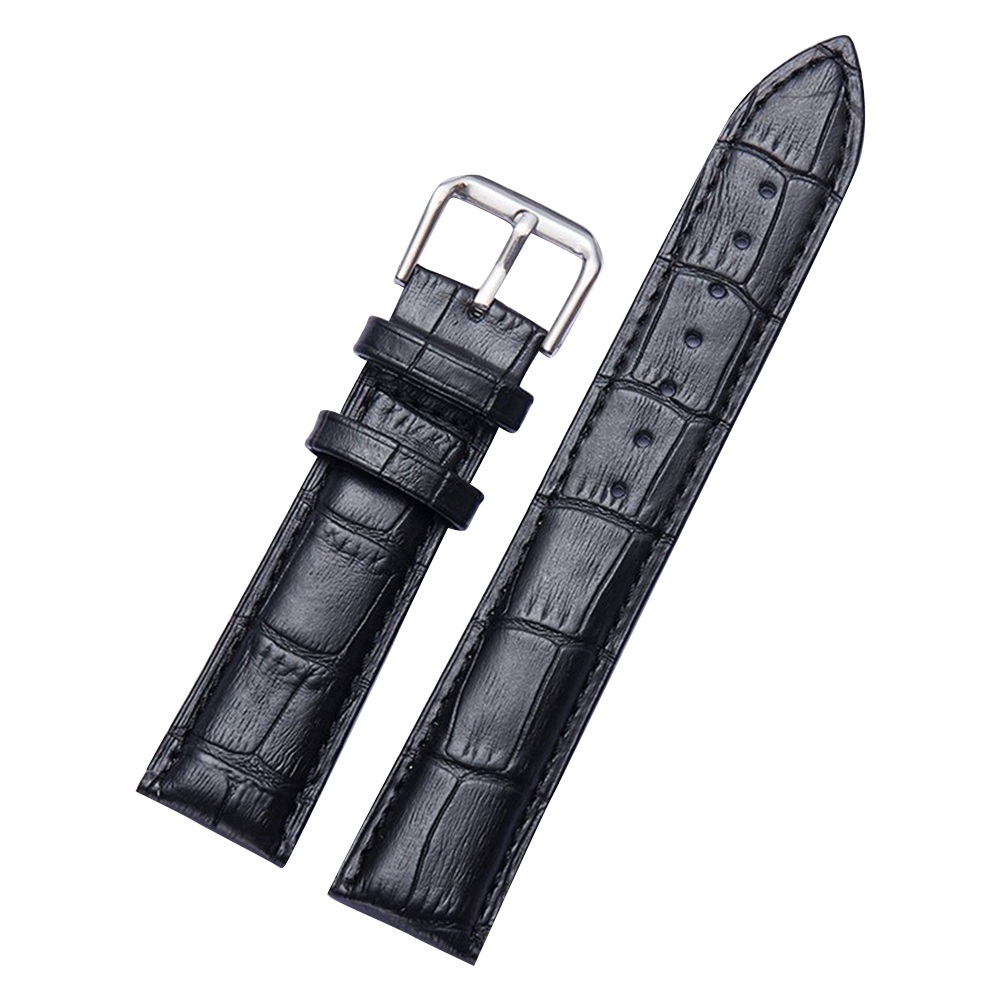 Men Women Fashionable Leather Stainless Steel Buckle Watch Band Decor (Bla KRI✈️