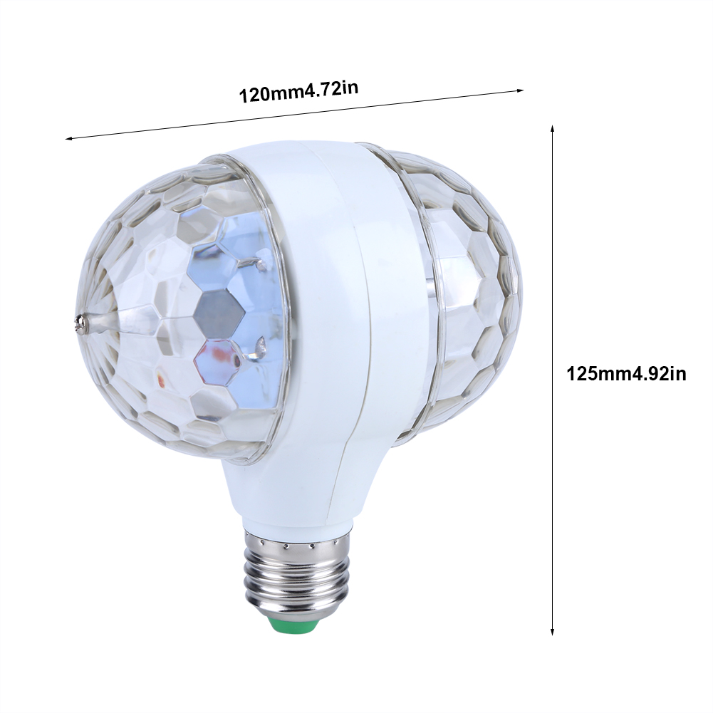E27 RGB LED Disco Stage Lights Ball Bulb 2‑Head Rotating Party Effect Lamp KRI✈️