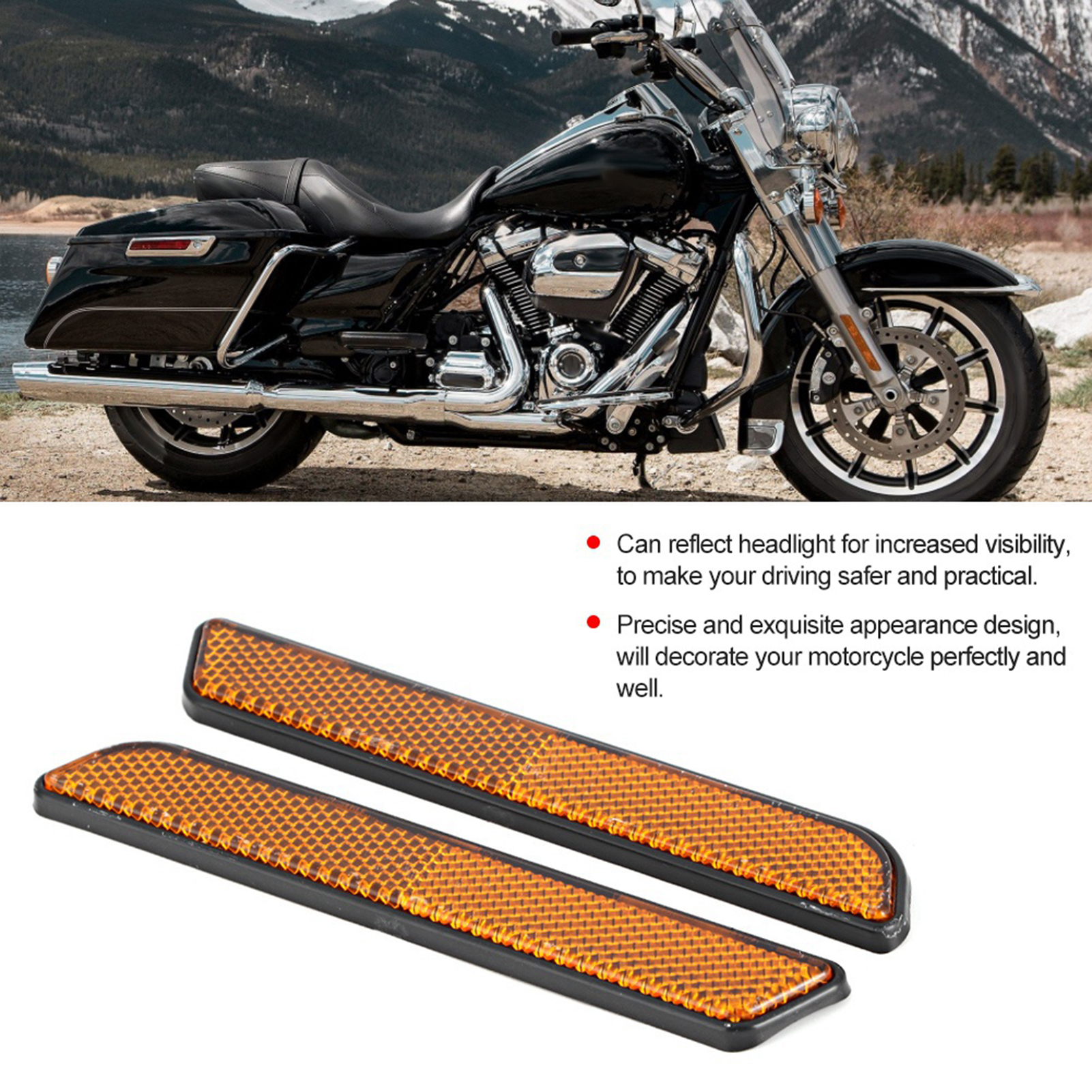 2 Pcs Plastic Motorcycle Brake Stop Signal Marker Light Reflectors Accesso KRI✈️