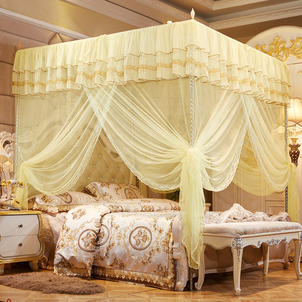 Luxury Princess Three Side Openings Post Bed Curtain Canopy Netting Mosqui KRI✈️