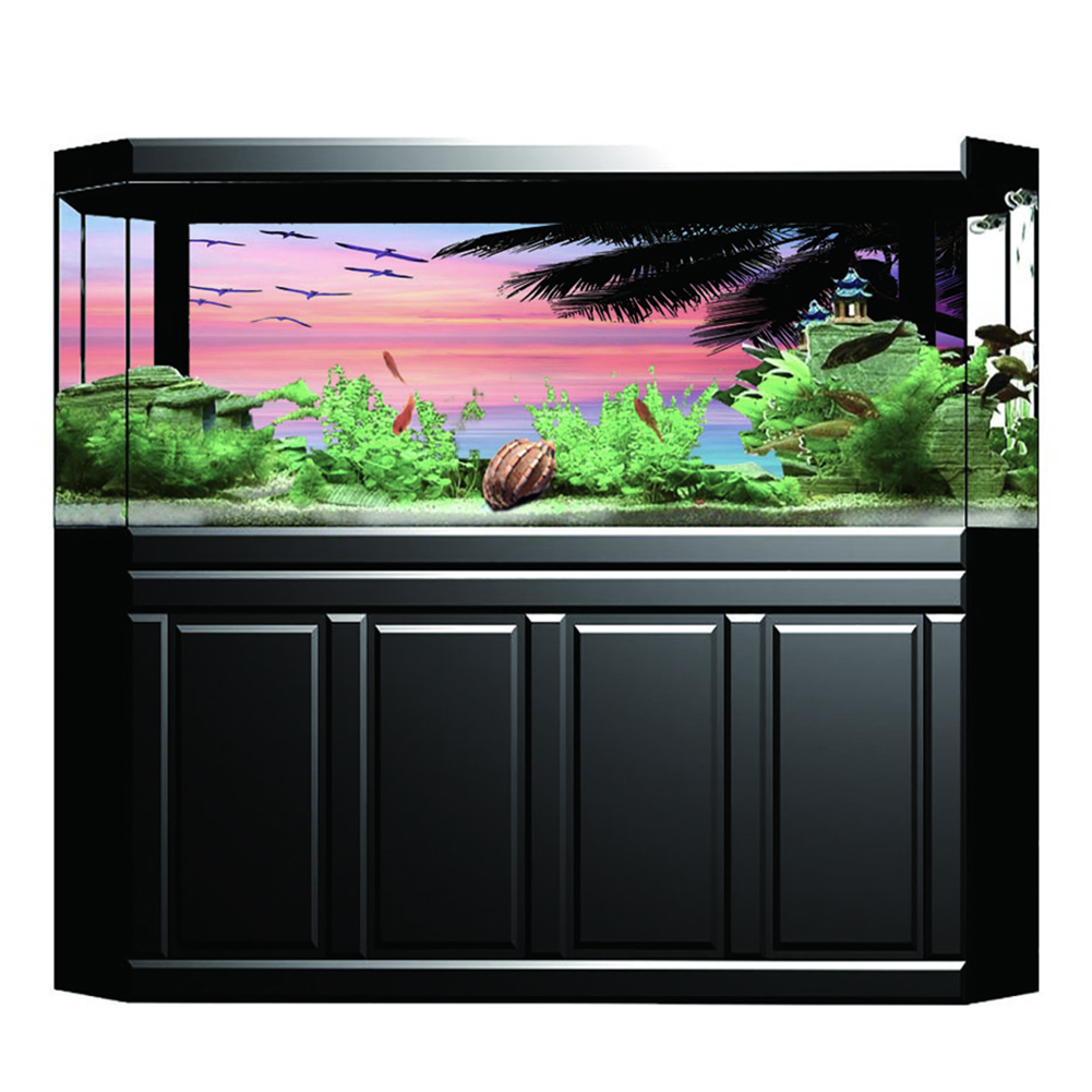 PVC Adhesive Seaside Sunset Clouds Pattern Aquarium Background Poster Stic KRI✈️