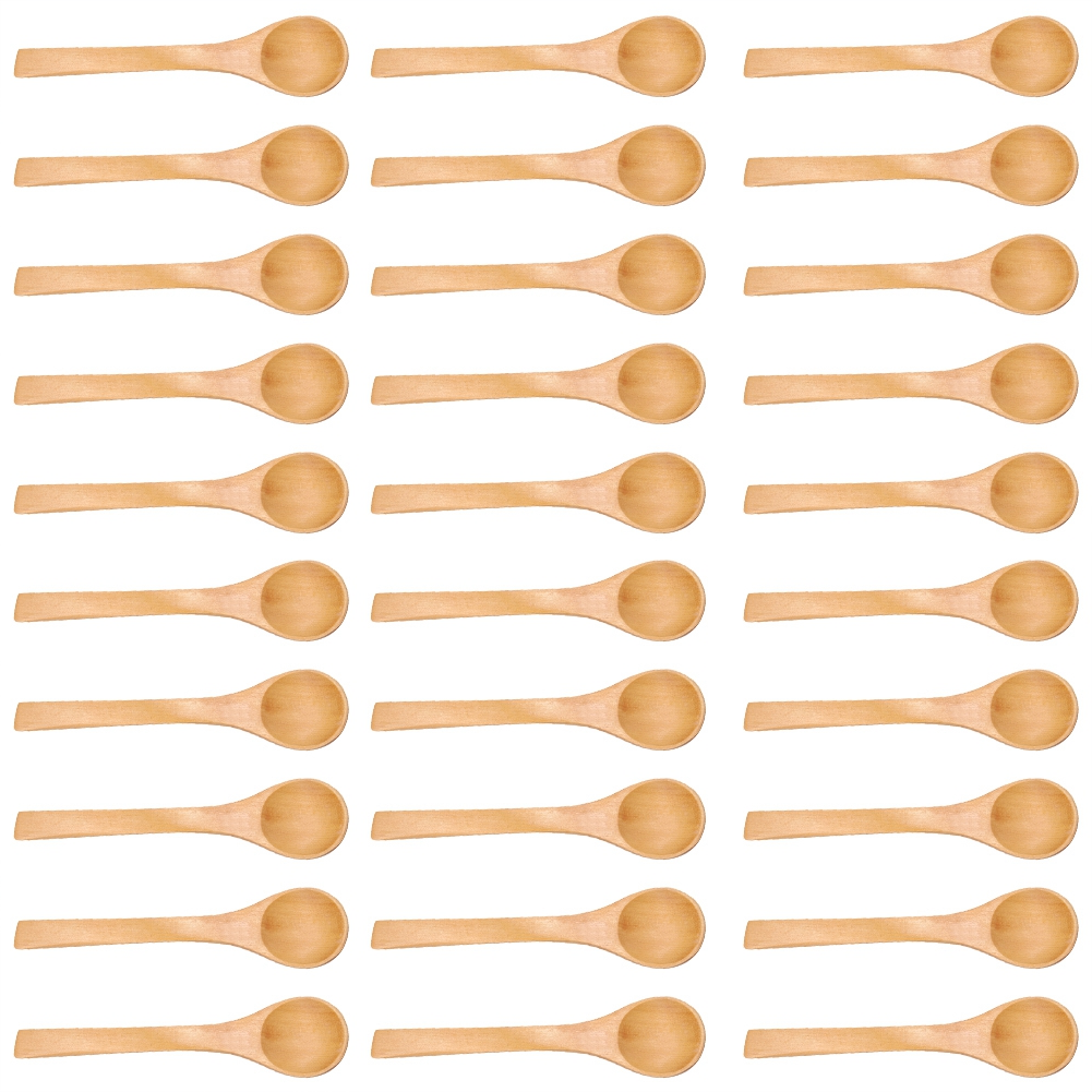 30pcs Mini Natural Wooden Children Spoon Kitchen Condiment Tool KRI✈️