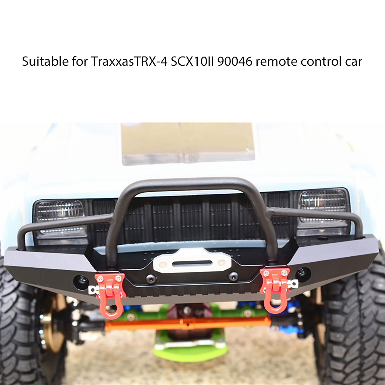 1/10 RC Crawler Metal Front Bumper LED Light For TRX-4 SCX10II 900 KRI✈️
