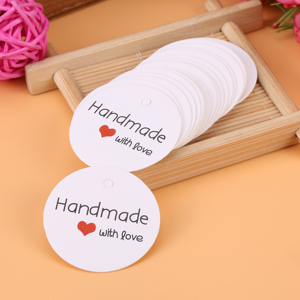 100pcs White Handmade Hang Label Wedding Favor Gift Dessert Tags Jewelry P KRI✈️