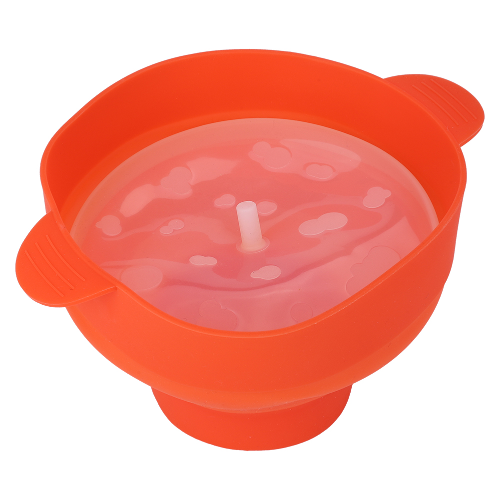 Red Silicone Microwave Popcorn Bucket With Handle Lid Safe Collapsible Pop KRI✈️