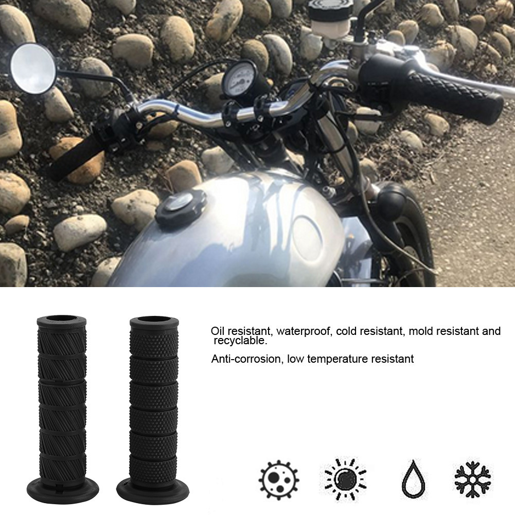 2Pcs 22mm Universal Vintage Motorcycle Handlebar Grips Diagonal Handle Bar KRI✈️