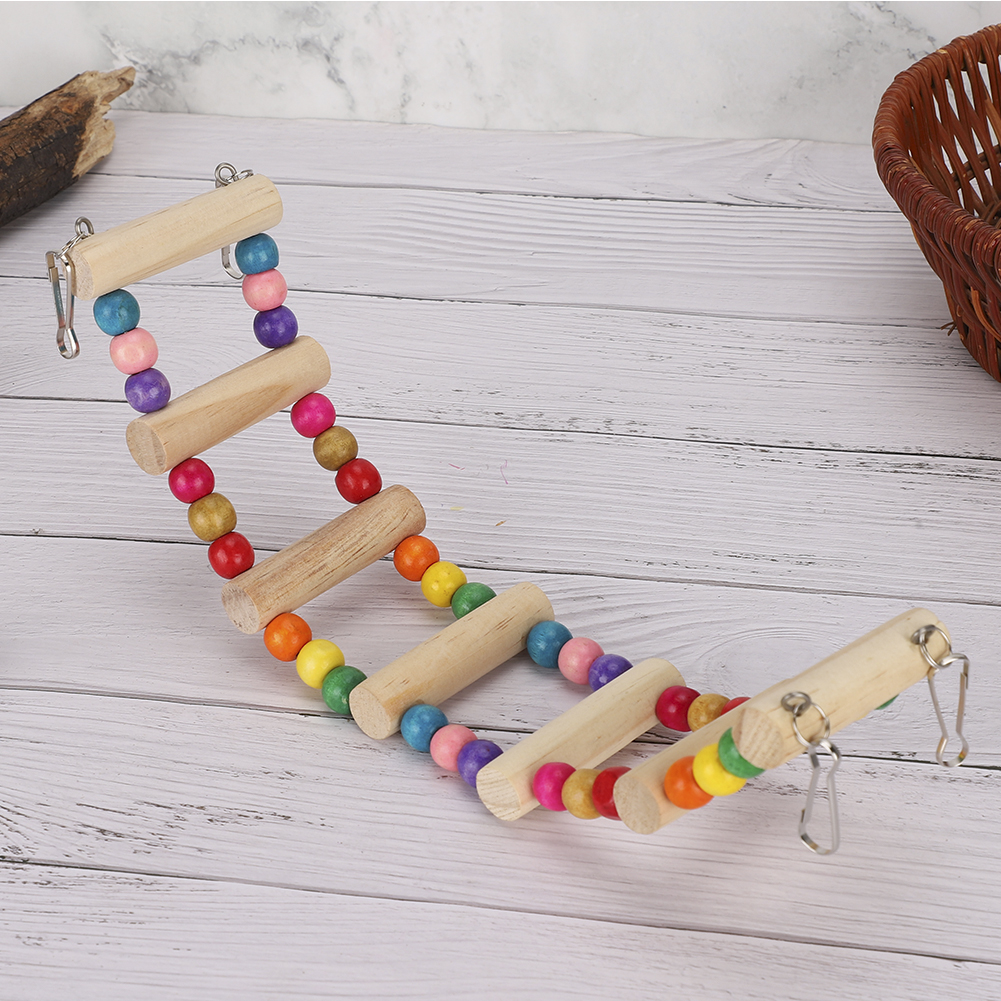 Wood Pet Suspension Bridge Climbing Toy Bending Freely Playing Supp KRI✈️