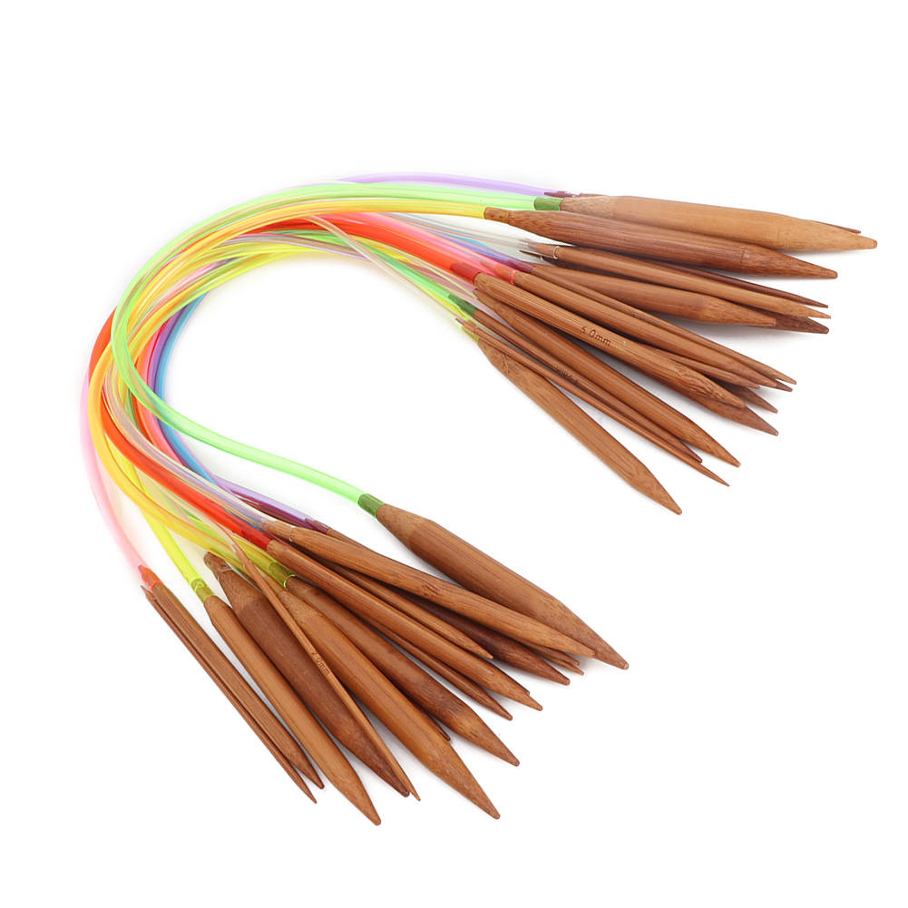 Multicolor Plastic Pipe Carbonized Double Annular Bamboo Sweater Needles(6 KRI✈️