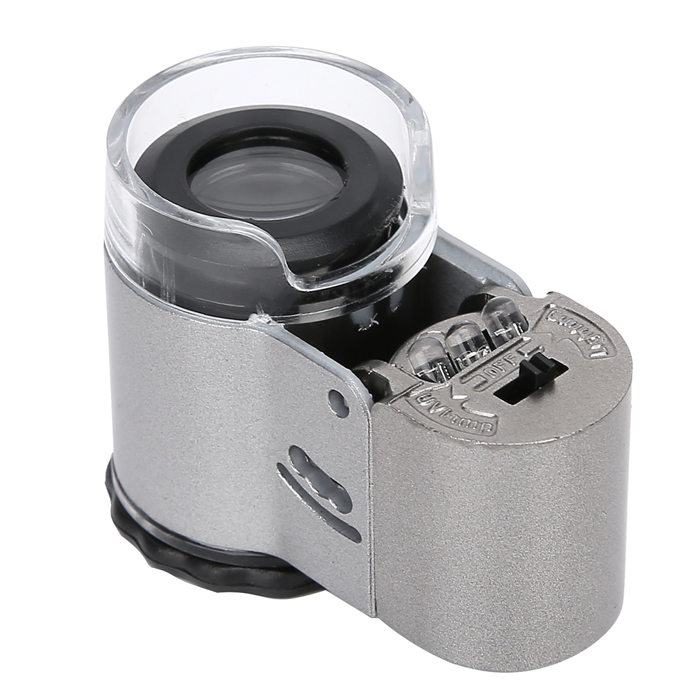 °50X Microscope Magnifier Mini Portable With LED Currency Detecting Light For