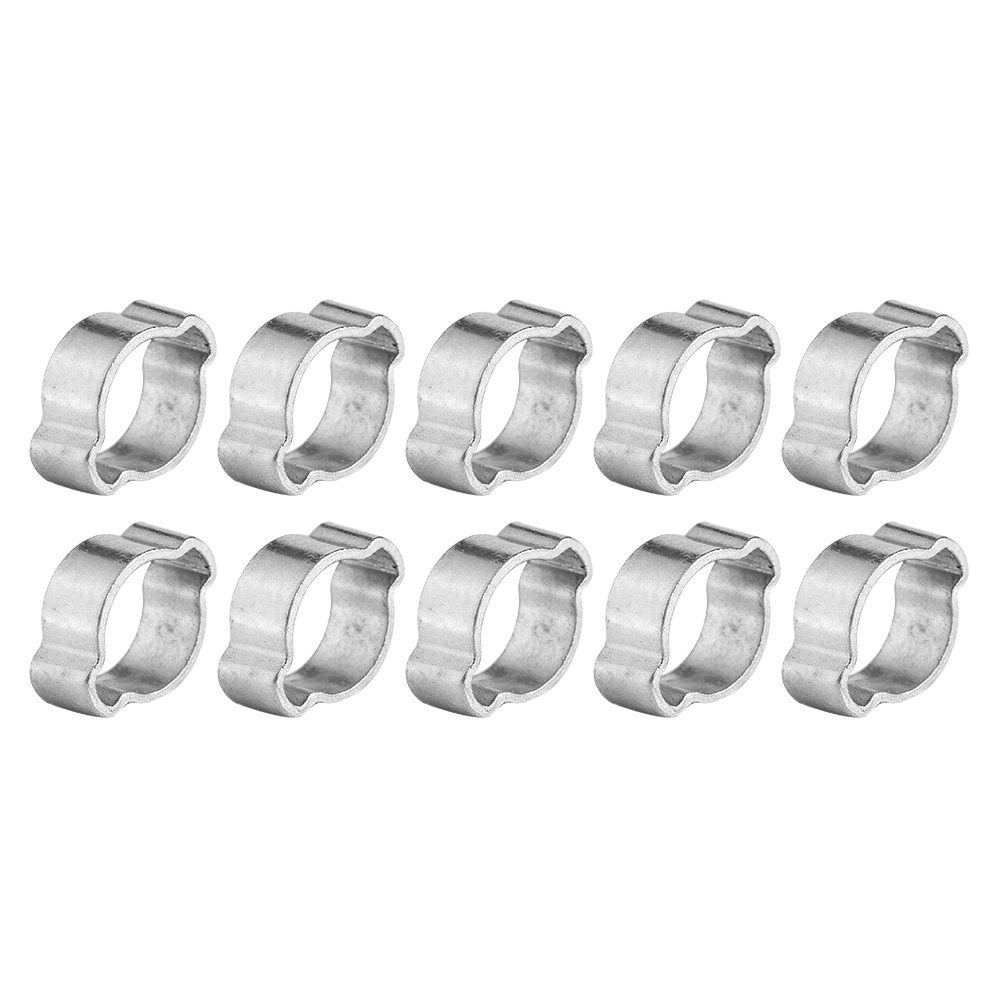 10x Zinc Plated Iron Galvanized Two Ear Hose Clamp 5‑23mm For Fule Petrol Pipe