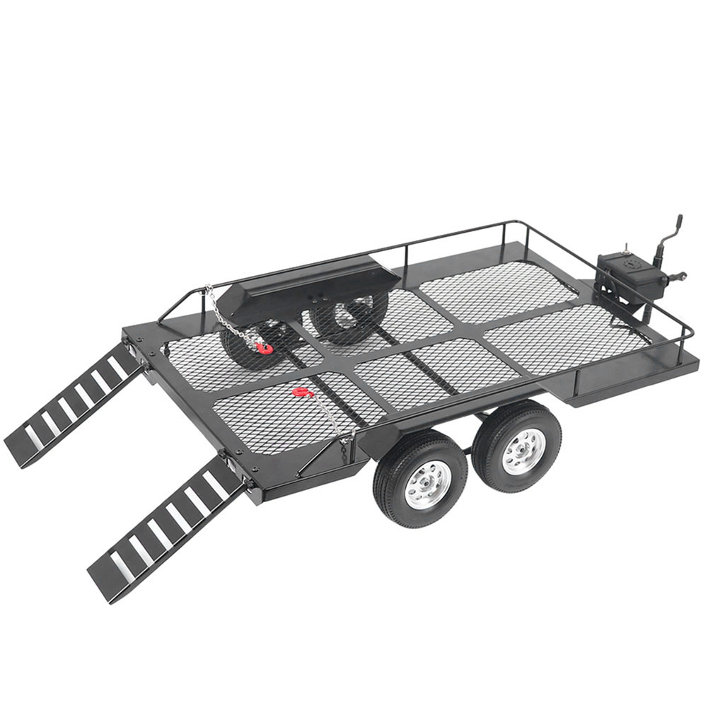 Metal Trail Car Trailer Accessory With Four Tires Fit For TRX4 1/10 KRI✈️