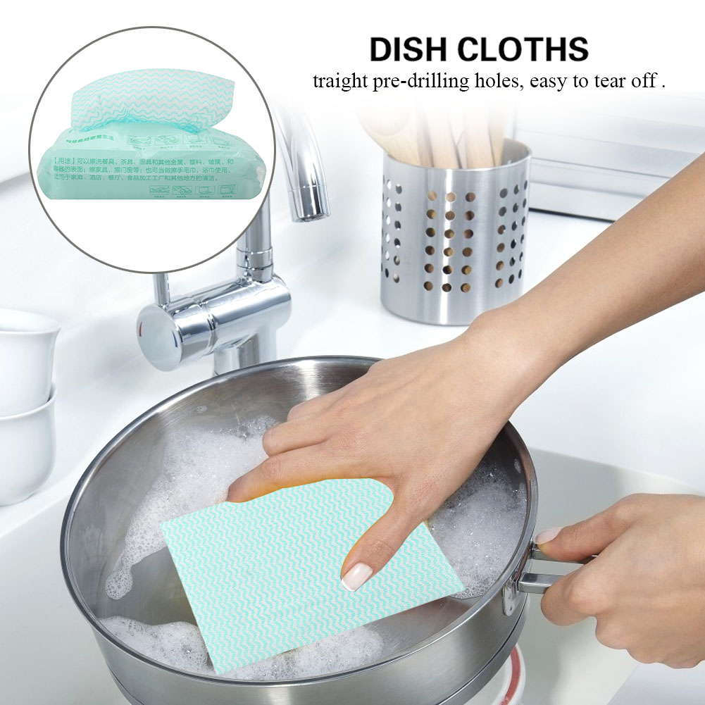 80pcs Disposable Non Stick Oil Non Woven Fabric Duster Dish Cloth Hand To KRI✈️