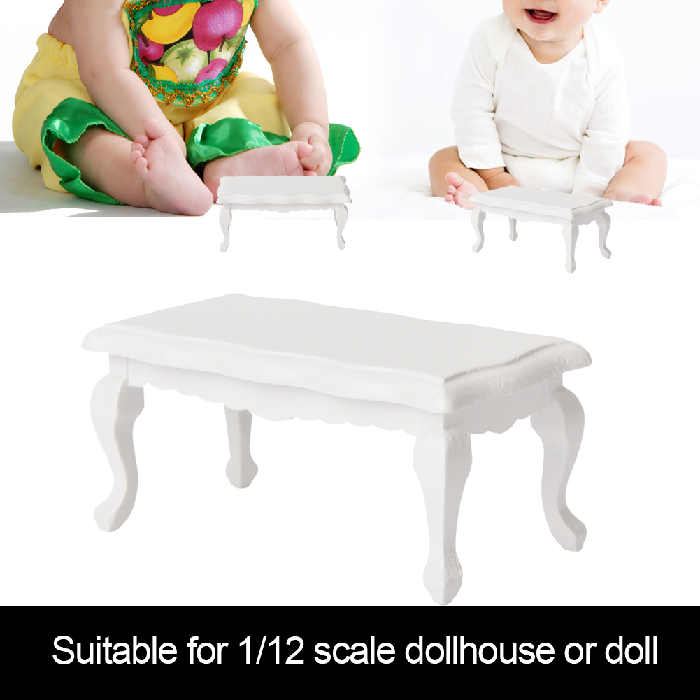Miniature End Table Model Furniture For 1/12 Doll House Accessories (White KRI✈️
