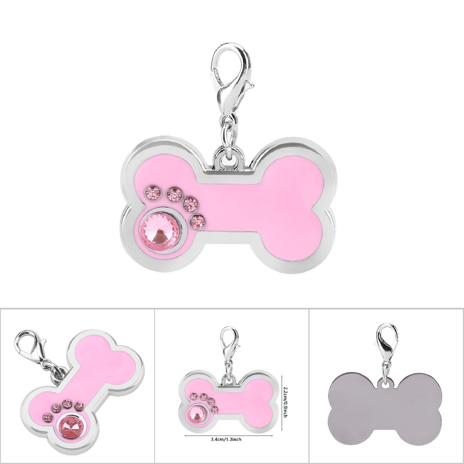 Alloy Pet ID Tag Dog Cat Animal Name Identification Pendant Bone Shape (Pi KRI✈️