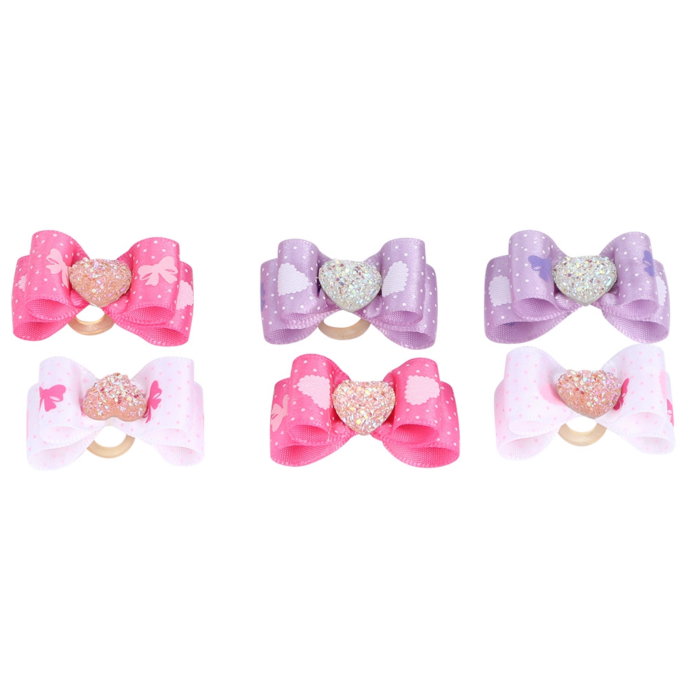 15Pcs Pet Multicolor Hair Bowknot Bows Grooming Accessories For Cat Medium KRI✈️