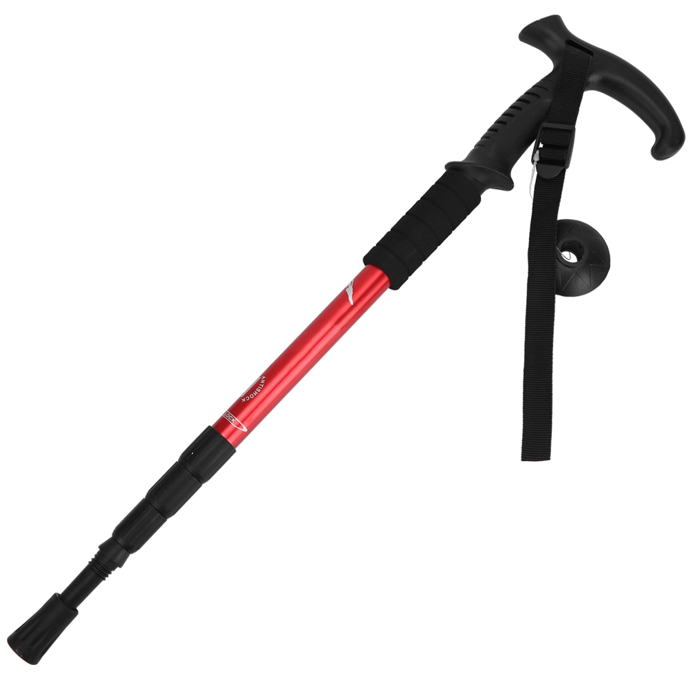 Outdoor Aluminium Alloy Suspension T Handle Pole Walking Stick Fo KRI✈️