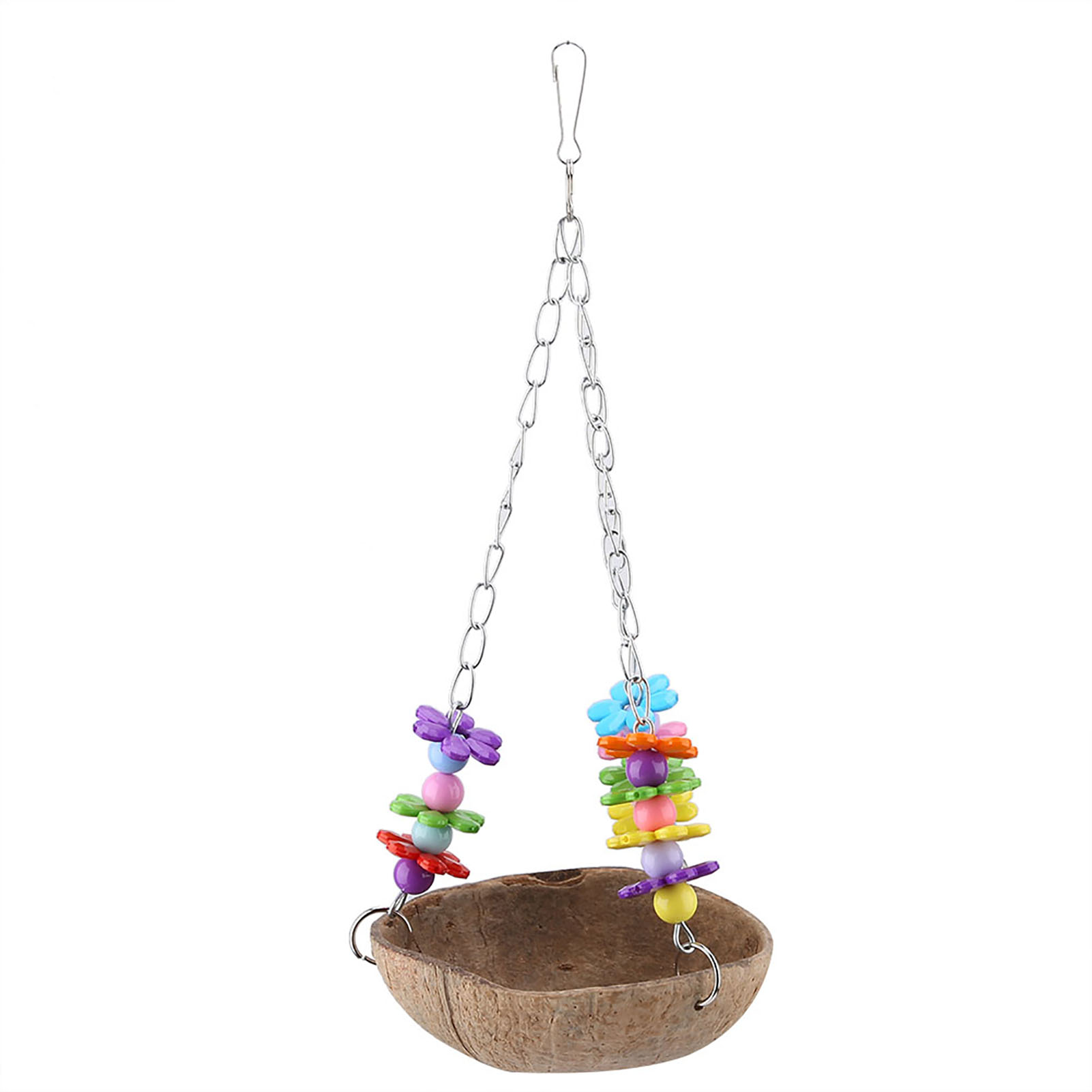 Bird Coconut Shell Swing Toy Wire Cage Hanging Chew Toy KRI✈️