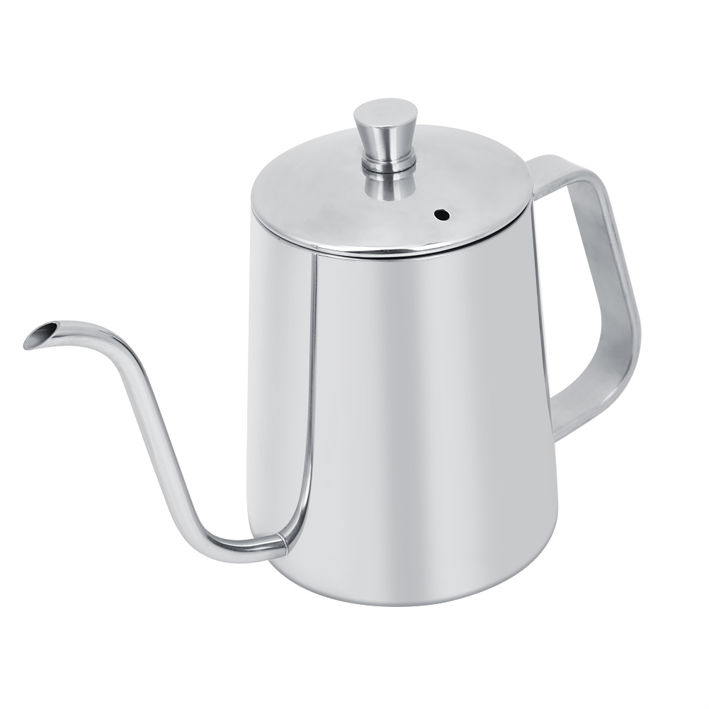 550ml Stainless Steel Long Gooseneck Coffee Pot Kettle With Lid For Home K KRI✈️