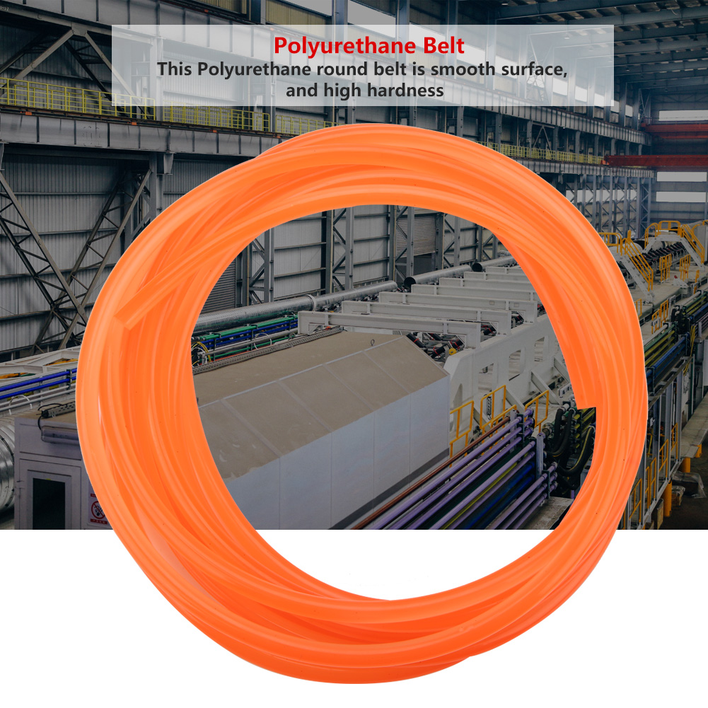 Orange Smooth PU Polyurethane Round Belt For Drive Transmission(8mm*5m) KRI✈️