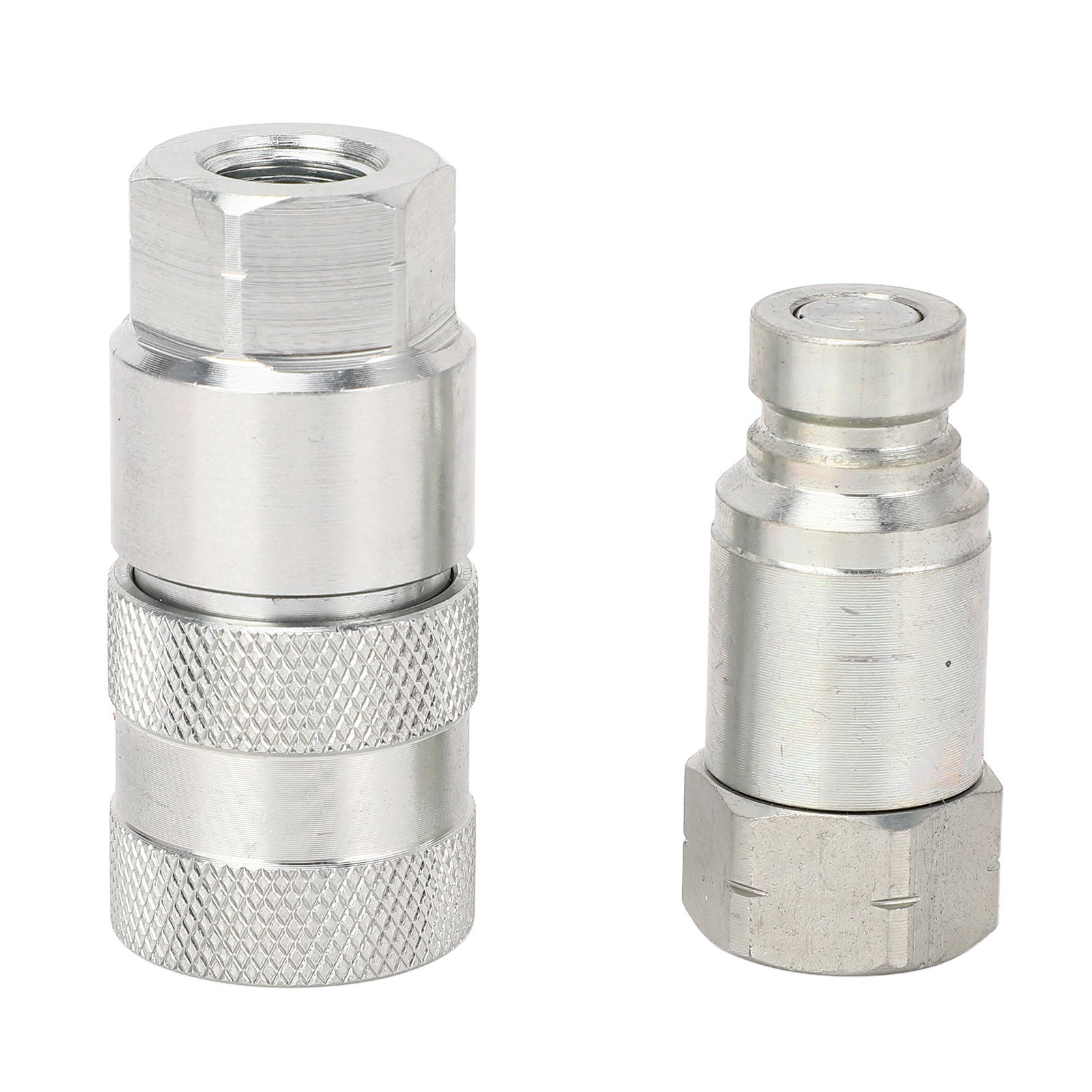 2Pcs Hydraulic Quick Couplers Flat Face 1/4in NPT Quick Connect Fittings Coup UK