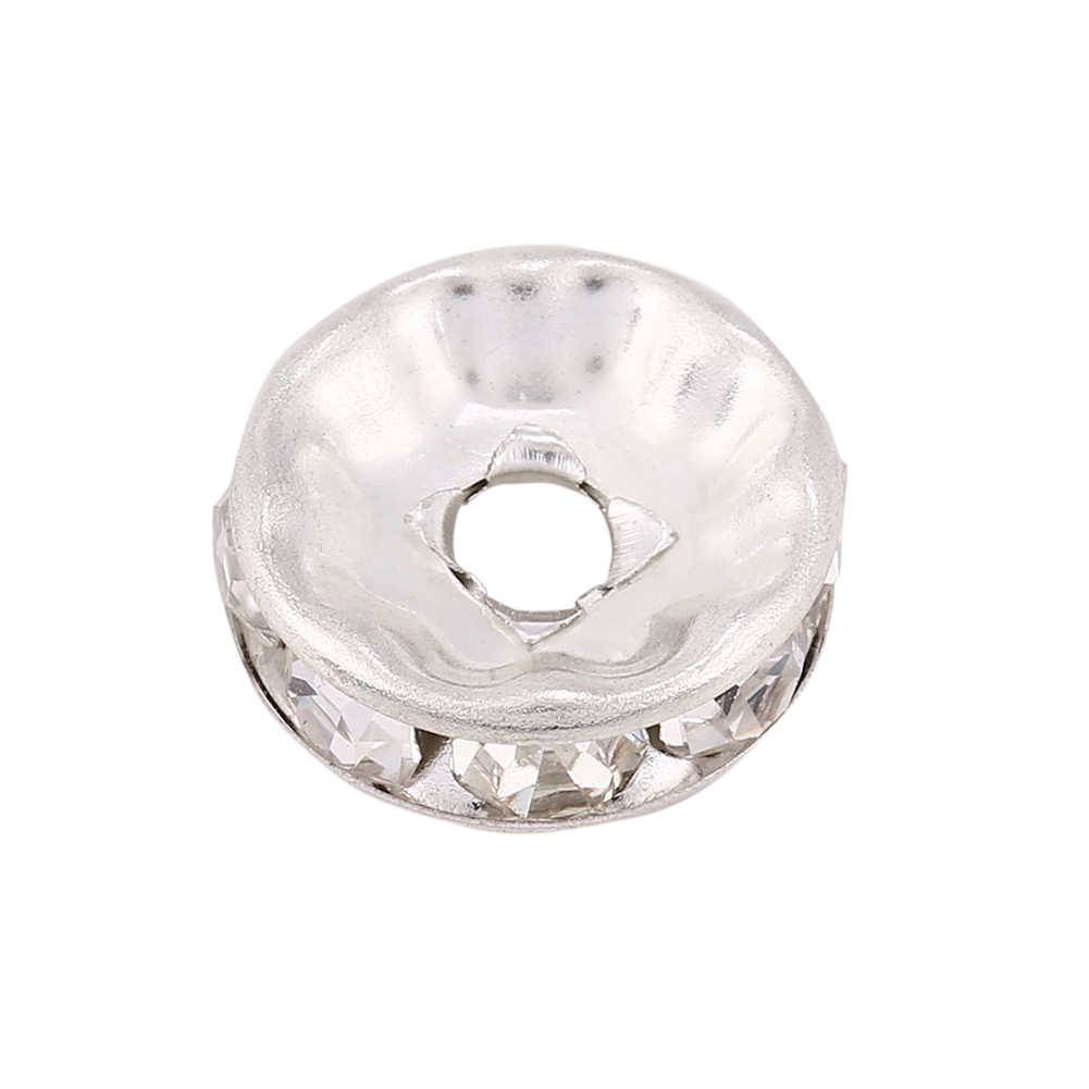 100pcs/set Alloy Rhinestone Loose Charm Spacer Bead For Jewelry Making (Si KRI✈️