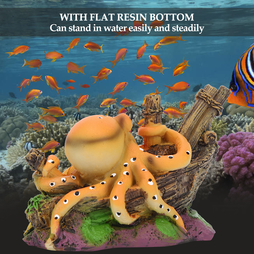 Resin Aquarium Artificial Simulation Octopus Hide House Fish Tank Landscap KRI✈️