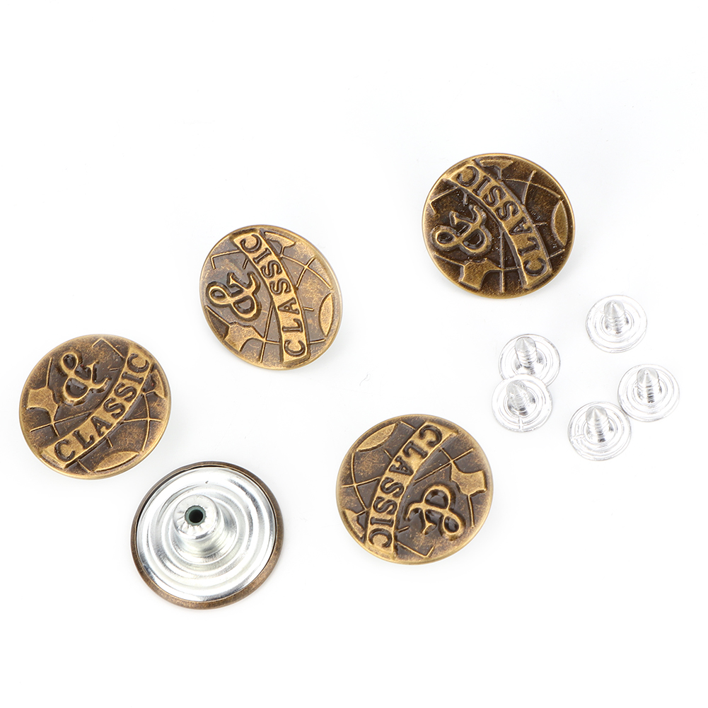 10 Piece Popular 20 Mm Vintage Jean Clasp Practical Jean Button With Thr KRI✈️