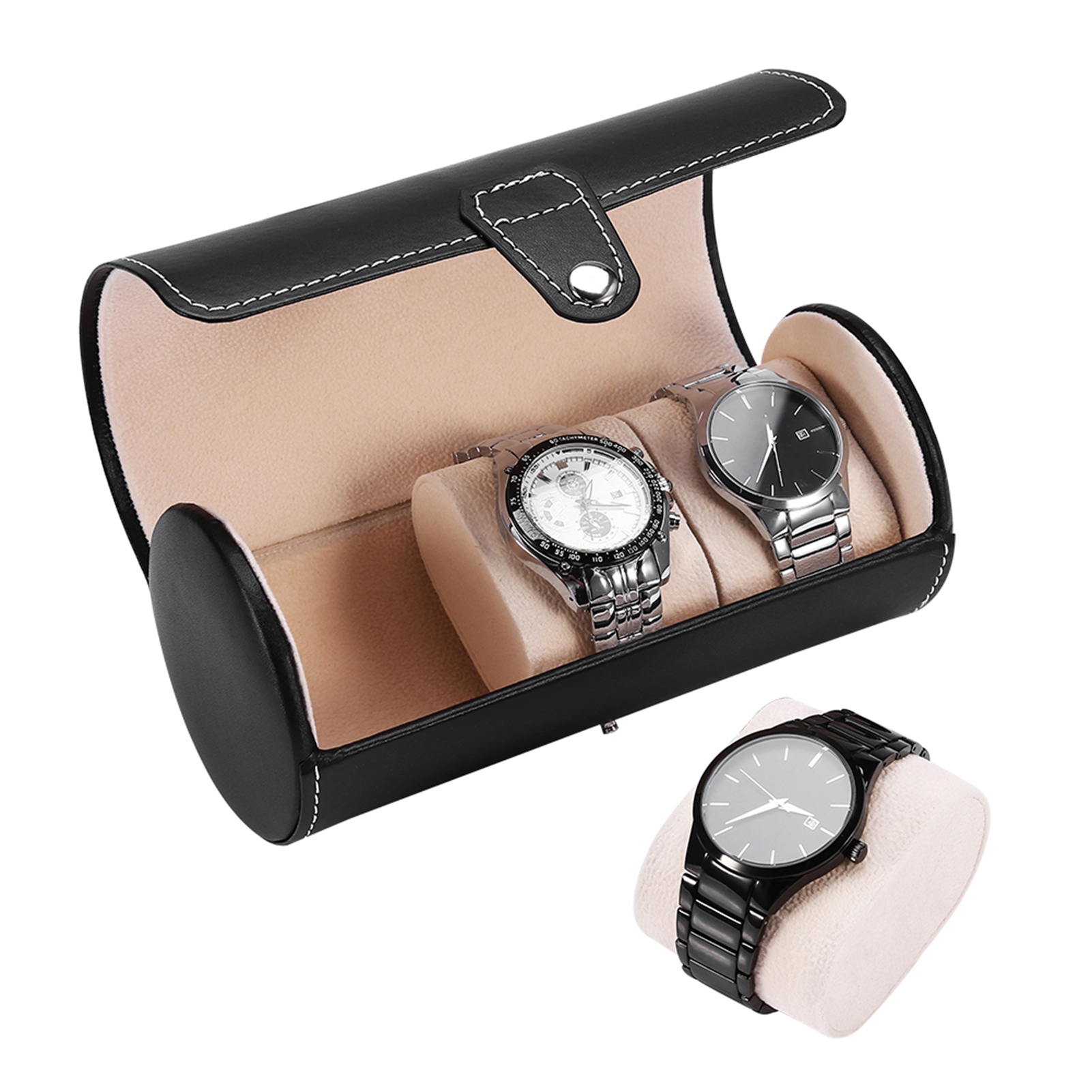 3 Grids Cylinder Watch Roll Holder Wristwatch Display Case Jewelry Gift St KRI✈️