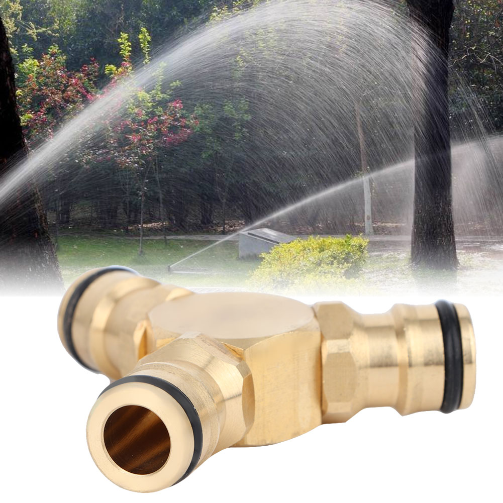 Brass Quick Connection Tee Hose Connector Water Pipe Adapter.
