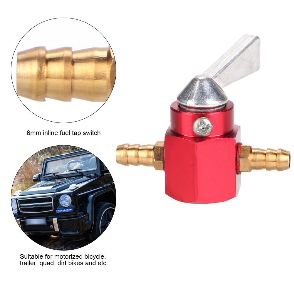 6mm CNC Aluminum Inline Gas Fuel Tap Petcock Switch For PIT PRO Quad Dirt KRI✈️