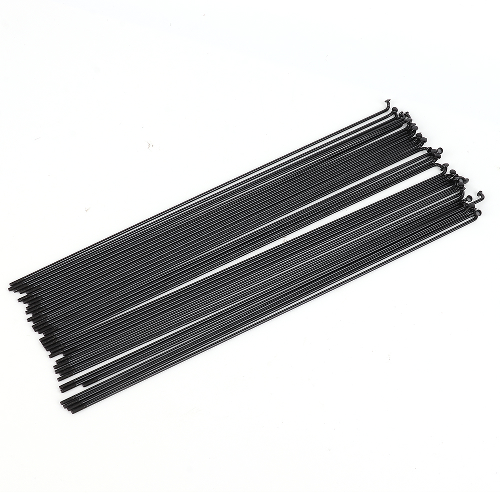 For 36x/Set Steel Mountain Bike Bicycle Spokes W/ Nipples Black 261mm