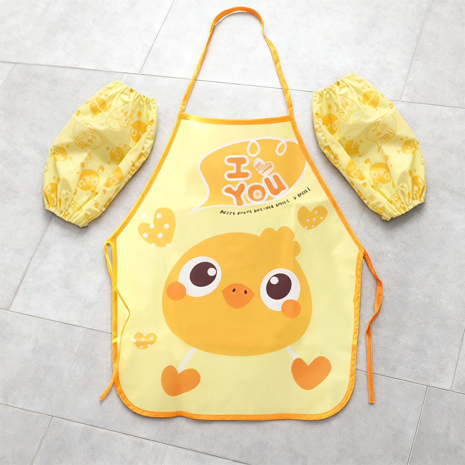 Cute Painting Apron Sleeveless Cartoon Aprons With A Pair Of Sleeves For K KRI✈️