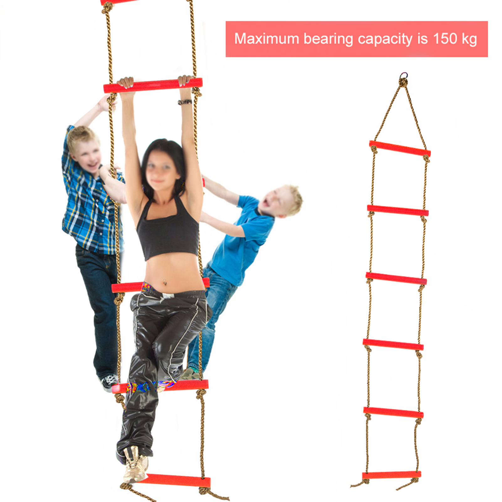 Outdoor Plastic SiX Section Children Kids Rope Climbing Ladder Toy Exercis KRI✈️