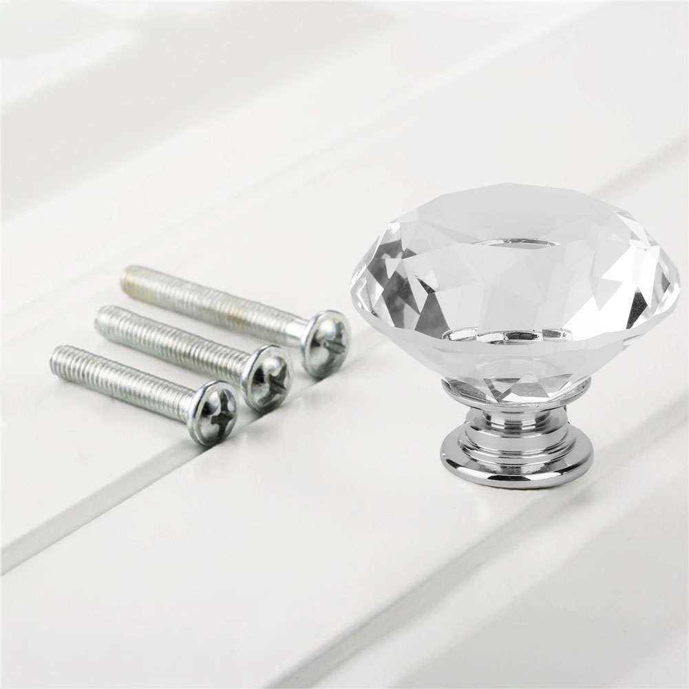 1Pcs Crystal Glass Shape Drawer Knob Cupboard Pull(701 A-40 Transp KRI✈️