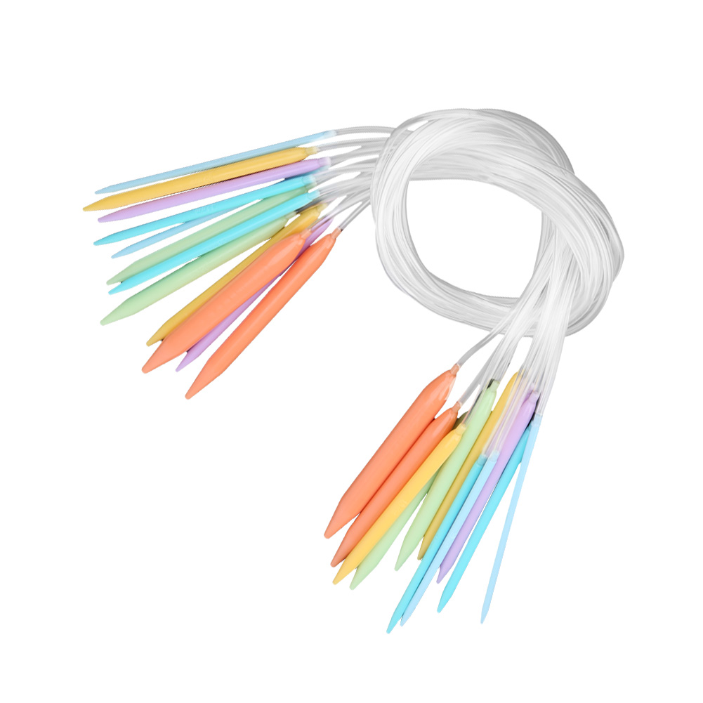 Multicolor Plastic Circular Tube Knitting Needles Kit Sweater Needle Set 1 KRI✈️