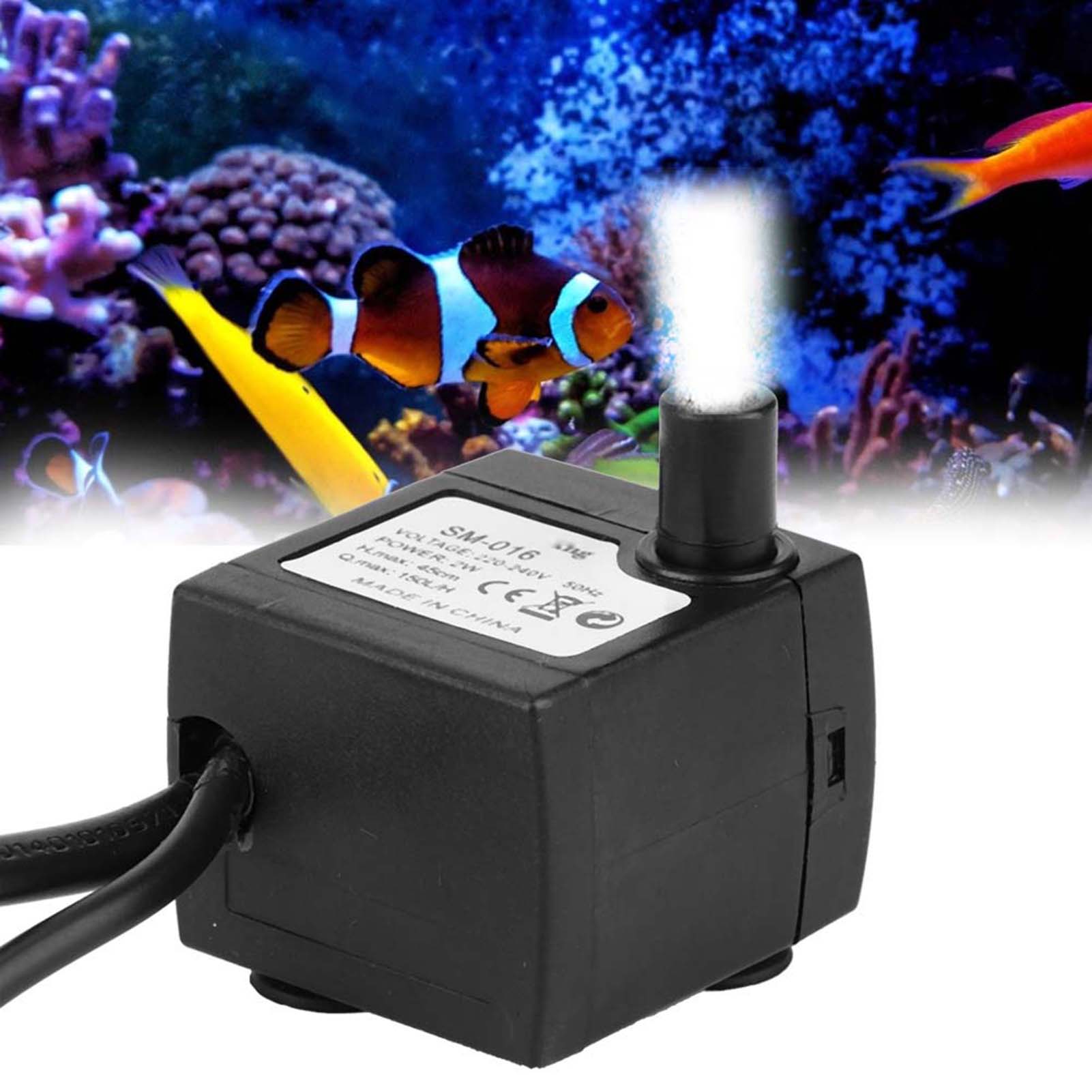 SM-016 2W Fish Tank Submersible Water Pump With 4 Colorful Lights Aquarium KRI✈️