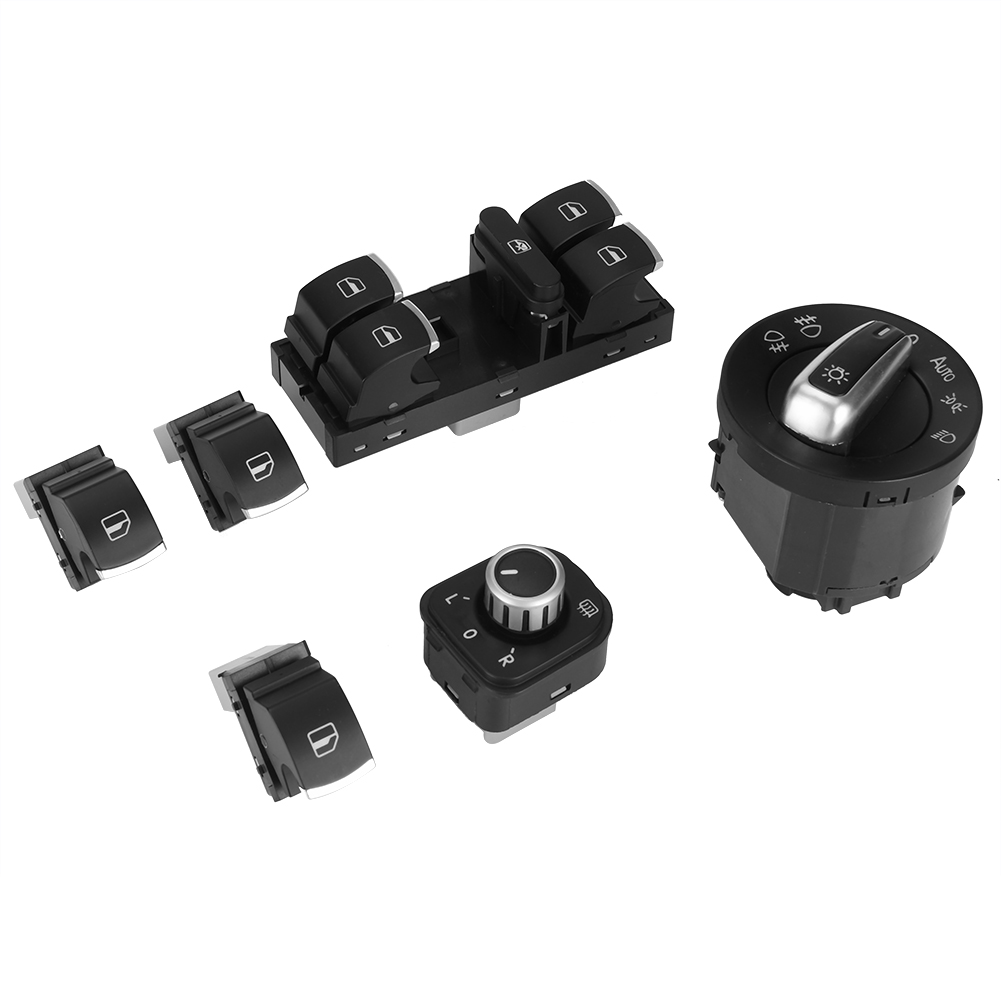 6Pcs Car Headlight Rearview Mirror Power Windows Switch Button Control For KRI✈️
