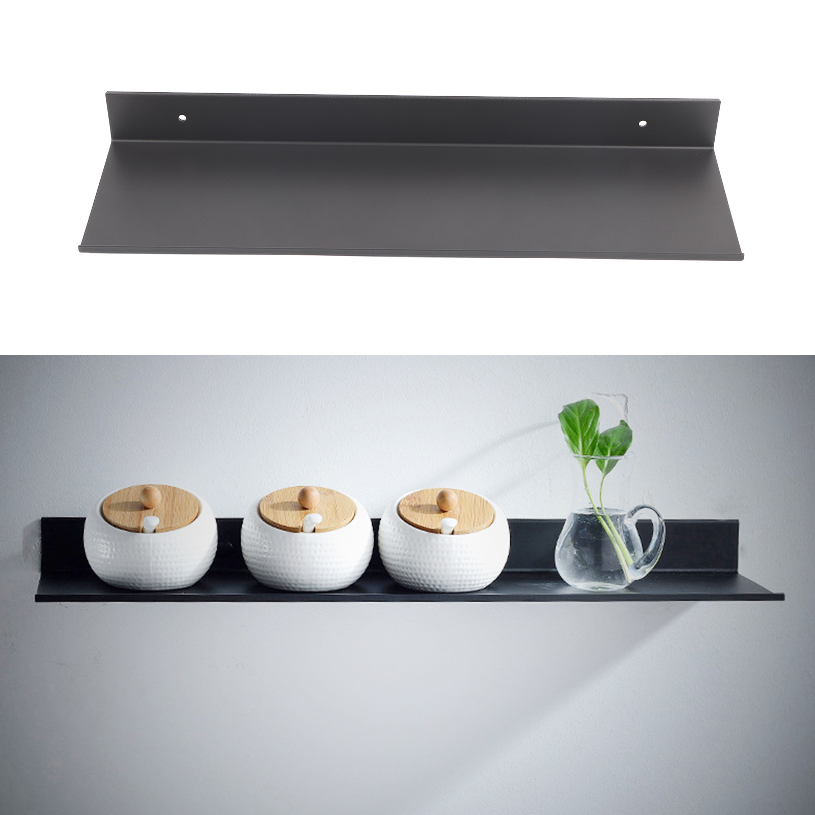 Wall Mounted Bathroom Shelf Space Aluminum Storage Racks Organizer Bath Sh KRI✈️