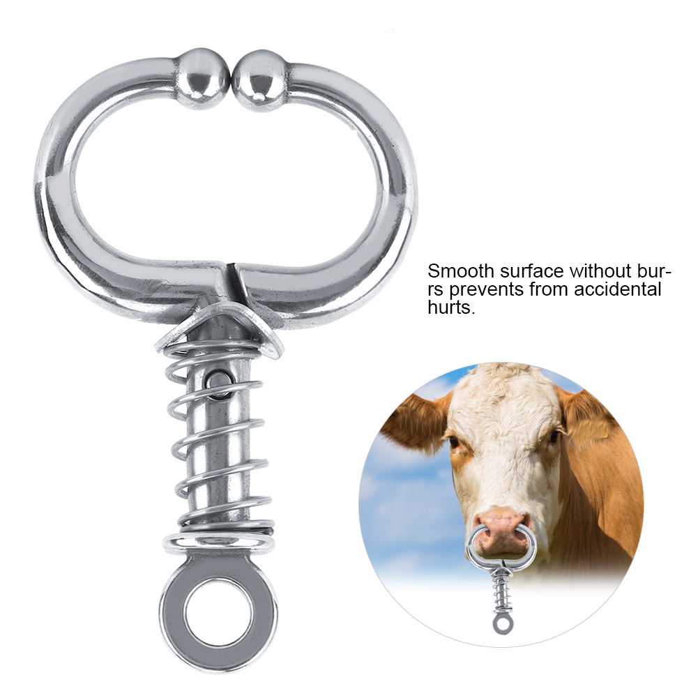Stainless Steel Bull Cow Cattle Nose Ring Husbandry Accessory(Spring Nose KRI✈️