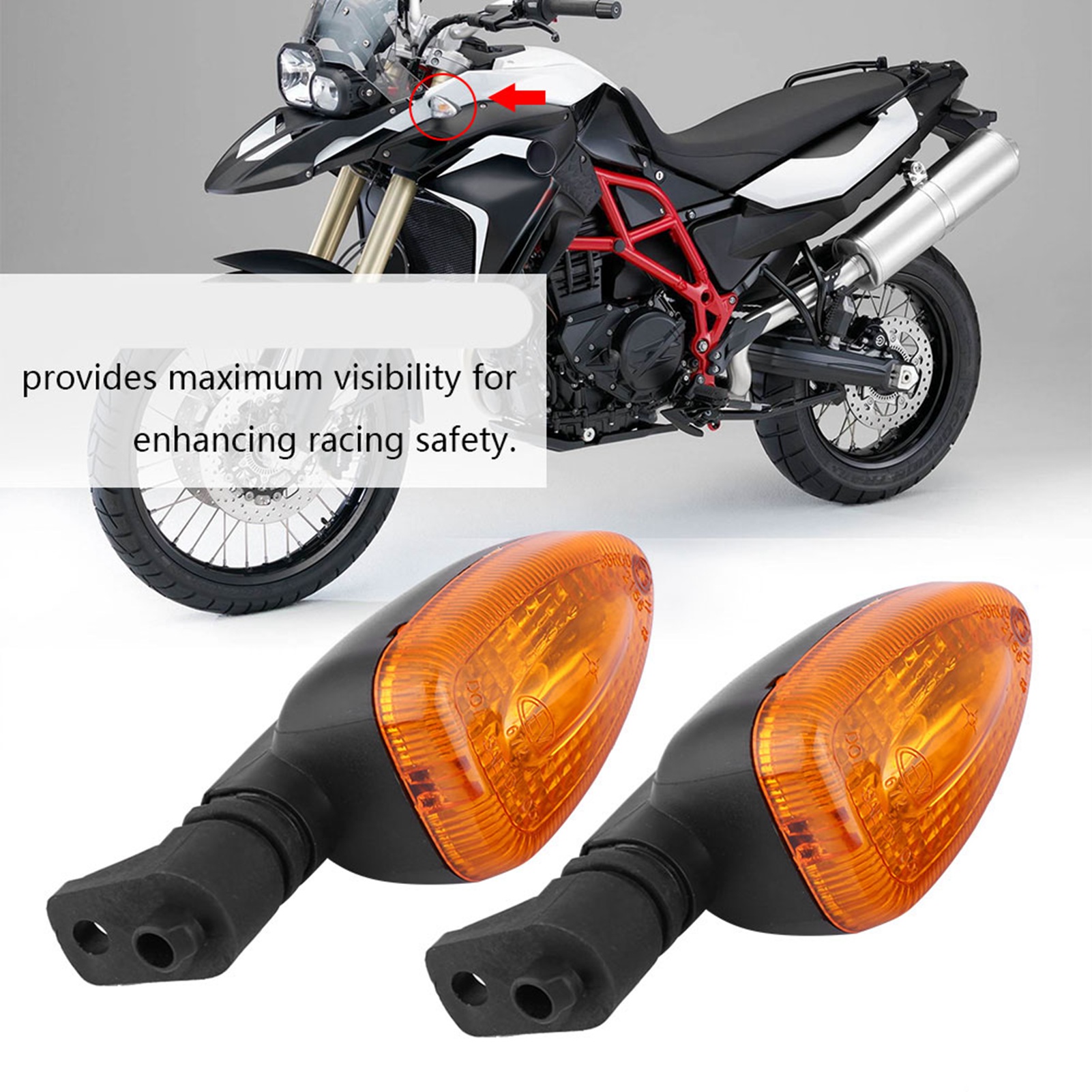 Pair Of Motorcycle Refit Turn Signal Lights Direction Indicator Lamp For B KRI✈️